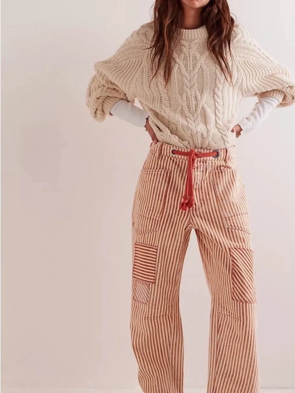 Free People Moxie  striped railroad Pants 28